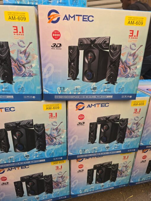 The Amtec AM-731 3.1ch Bluetooth Sub-Woofer System delivers powerful audio performance with deep bass and clear sound, featuring Bluetooth connectivity, USB/SD input, and high compatibility for all your entertainment needs.