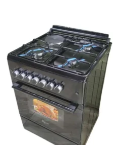 Roch Black 60×60 Standing 3+1 Cooker, 60×60 standing cooker, gas and electric cooker, Roch cooker Kenya, 3 gas burners 1 hot plate, electric oven with rotisserie, modern kitchen cooker, push-button ignition cooker, oven with lamp, mechanical timer cooker, durable standing cooker, energy-efficient cooker, home cooking solution, kitchen appliances Kenya, buy cooker online, Jesoko Kenya, Aston Villa vs Chelsea, cook while watching football, best cookers for game night, match day cooking appliances.