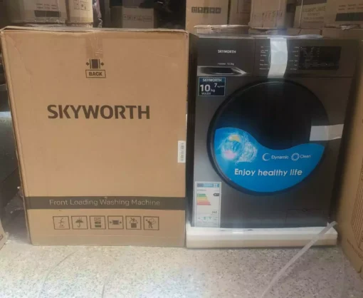 Skyworth 12KG Front Load Washing Machine, Skyworth 12KG Washer Dryer, Skyworth Washing Machine Kenya, Front Load Washing Machine, 12KG Washing Machine, Smart Inverter Washing Machine, Energy Efficient Washer, High-Speed Spin Washing Machine, 1400 RPM Washer Dryer, Large Capacity Washing Machine, Eco-Friendly Washing Machine, Automatic Washer Dryer, Skyworth Home Appliances, Best Washing Machine Kenya, Jesoko Washing Machines, Buy Washing Machine Online Kenya, Quiet Washing Machine, Durable Washing Machine, Modern Washing Machine, Quick Dry Washer