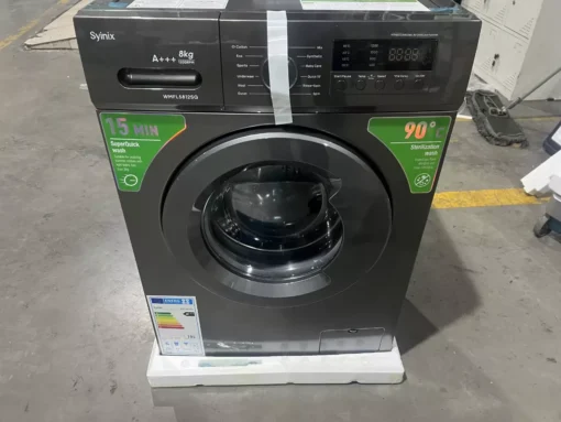 Syinix washing machine, 8kg front load washer, Syinix front load washing machine, automatic washing machine, steam wash washing machine, sterilization wash, quick wash washer, energy-efficient washing machine, baby care washing machine, Syinix Kenya, buy washing machine in Kenya, best washing machine Kenya, home appliances Kenya, Jesoko online store.