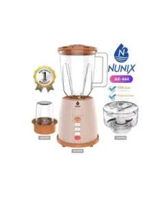 Nunix AK-444 Blender, 3-in-1 Blender Kenya, Blender with Grinder and Chopper, 450W Blender Kenya, Stainless Steel Blades Blender, High-Performance Kitchen Blender, Multi-Function Blender, Best Blenders in Kenya, Affordable Blenders Kenya, Buy Blender Online Kenya, Jesoko Kitchen Appliances