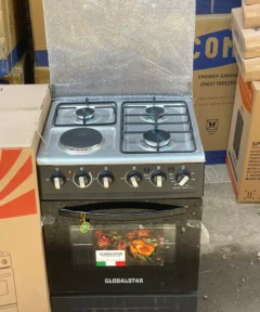 Globalstar standing cooker, 3 gas burners 1 electric plate, 60x60cm cooker, gas and electric oven, energy-efficient cooker, stainless steel cooktop, kitchen appliances Kenya, best cookers in Kenya, buy standing cooker online, Jesoko cookers