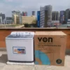 Von 13kg Twin Tub Washing Machine in white with transparent lid, dual wash and spin, and energy-efficient design