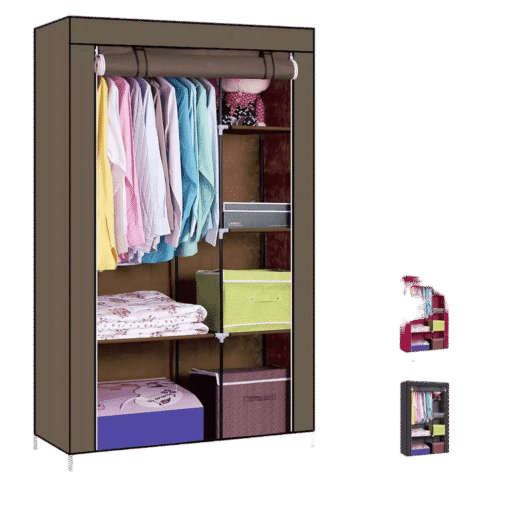 Nunix 88105 2-Column Metallic Portable Wardrobe – Stylish & Durable Storage Solution