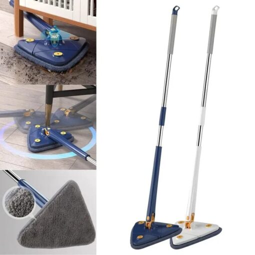 Triangle 360 Rotatable Cleaning Mop with Extendable Handle – Multi-Surface Mop for Ceilings, Walls, Tiles, and Bathtubs in Kenya