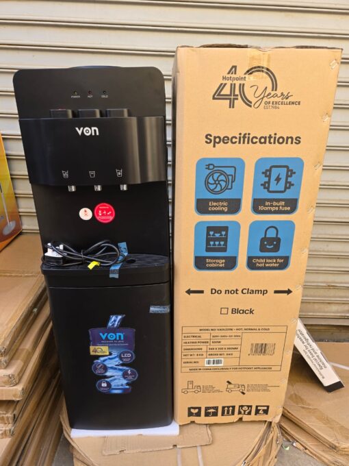 Von 3-Tap Water Dispenser – Hot, Normal, and Cold Floor-Standing Water Dispenser for Home and Office in Kenya
