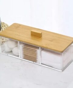 3 Compartment Acrylic Makeup Organizer – Clear Cosmetic Brush & Lipstick Holder – Kenya